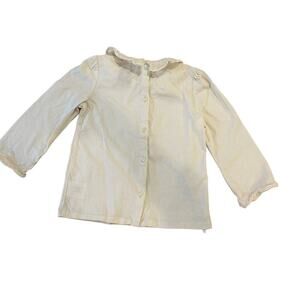 Ralph Lauren Cream Top sz 24m Peter pan collar top Long Sleeve Shirt
